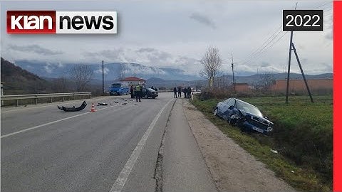 Përplasen 2 mjete në aksin Pogradec-Korçë, njëra përfundon në kanal