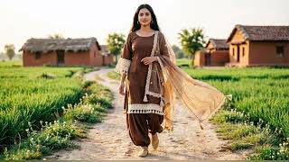 Beautiful Girl Walking Punjabi Suit Suit Design
