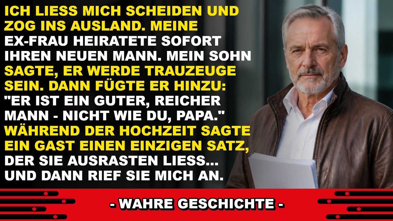 Meine Frau heiratete ihren neuen Mann drei Wochen nach der Scheidung. Mein Sohn stand an seiner Seite und nannte ihn „die Vaterfigur, die endlich weiß, wie man Vermögen aufbaut“. Dann warf mir...