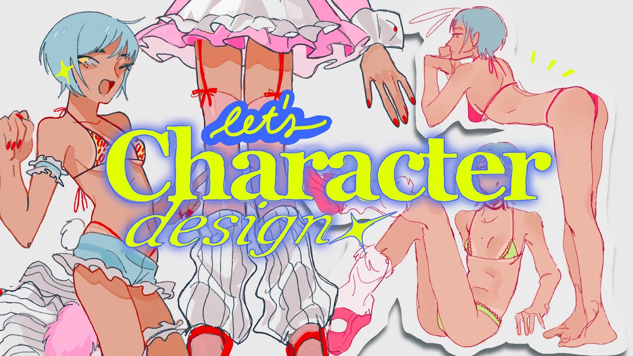 Let's design a character! (drawing outfits & sketching) + trying a Veikk pen display