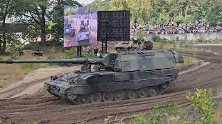 Pzh 200 roars throug the Arena at the Summer offensive event at Soest 2025.