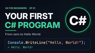Your First C# Program — From Zero to Hello World (C# for Beginners #1)