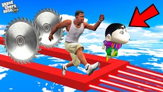 SHINCHAN AND FRANKLIN TRIED IMPOSSIBLE DEEP TUNNEL PIPE BIKE PARKOUR CHALLENGE GTA 5