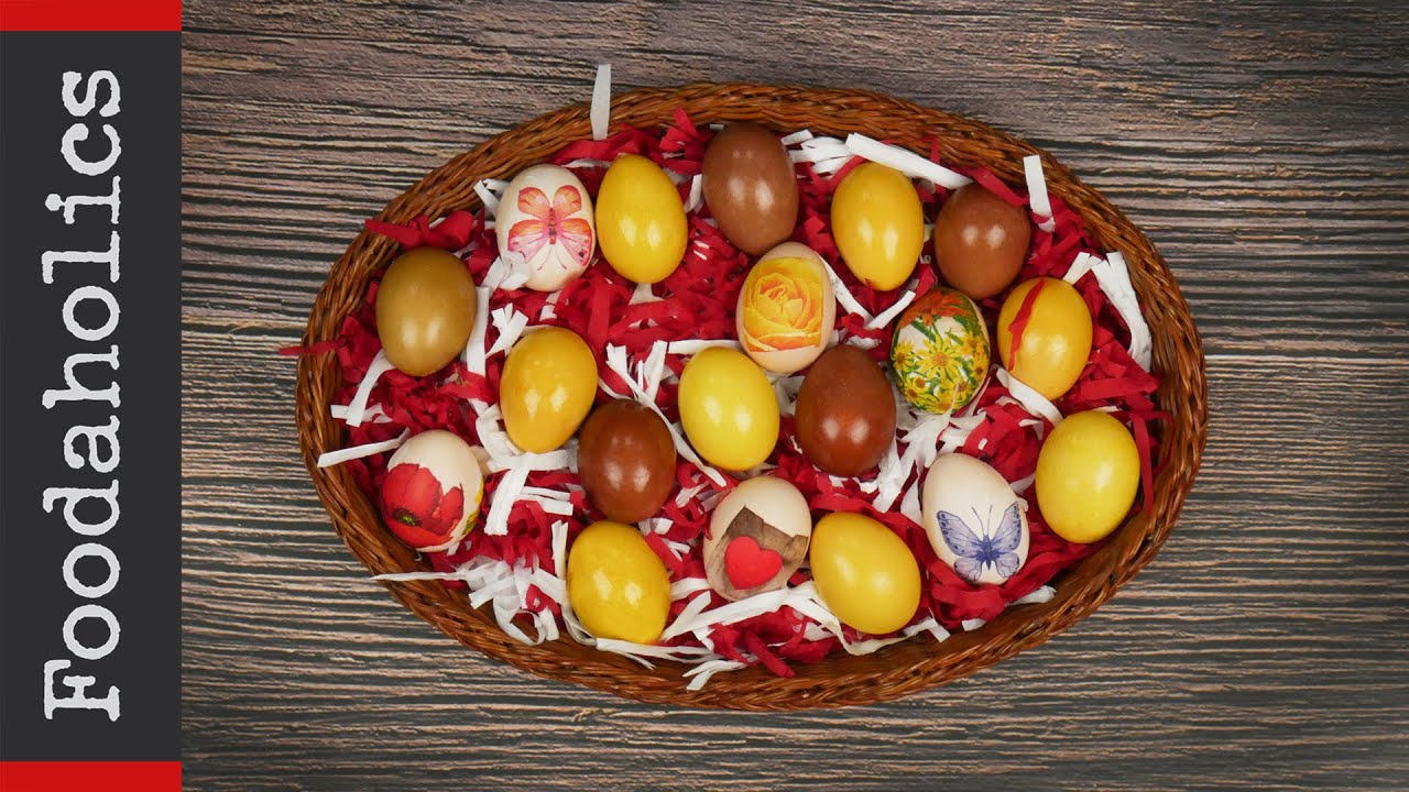 Πασχαλινά αυγά φυσικά βαμμένα (χωρίς χημικά) | foodaholics How to dye Easter eggs with natural dyes