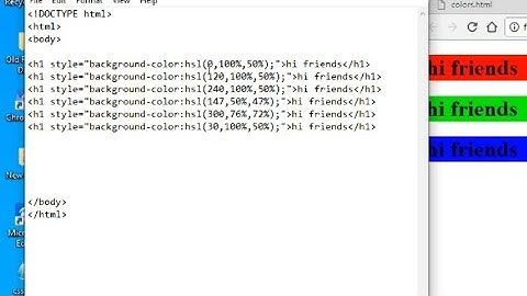 Css colors hsl hue value with notepad lesson-5.2(part-2) css color values