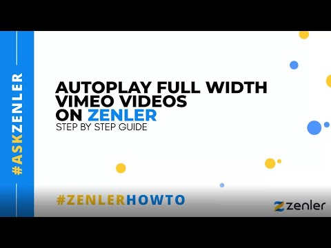 #AskZenler - AutoPlay Full width Videos from Vimeo