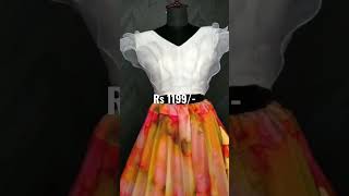 Digital printed soft organza lehenga choli readymade || For more details what app @9849431947 screenshot 4
