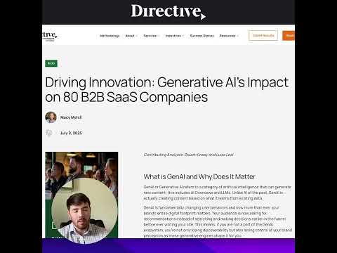 How to Rank in AI Overviews & LLM Search: 4 Organic SEO Strategies for B2B Marketers - video from Directive