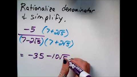 Rationalizing a denominator using conjugates, integer numerator
