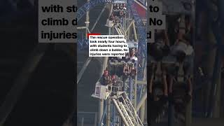 Students stuck on Iron Shark roller coaster for hours at Pleasure Pier in Galveston, Texas