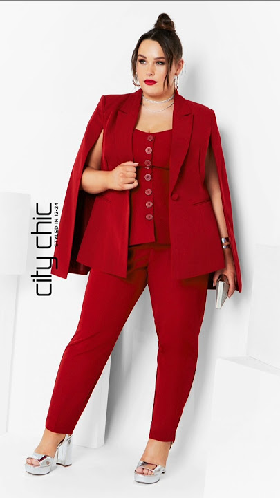City Chic Emma Jumpsuit - True Red