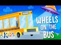 The wheels on the bus song  cartoon animation rhymes  songs  kids academy