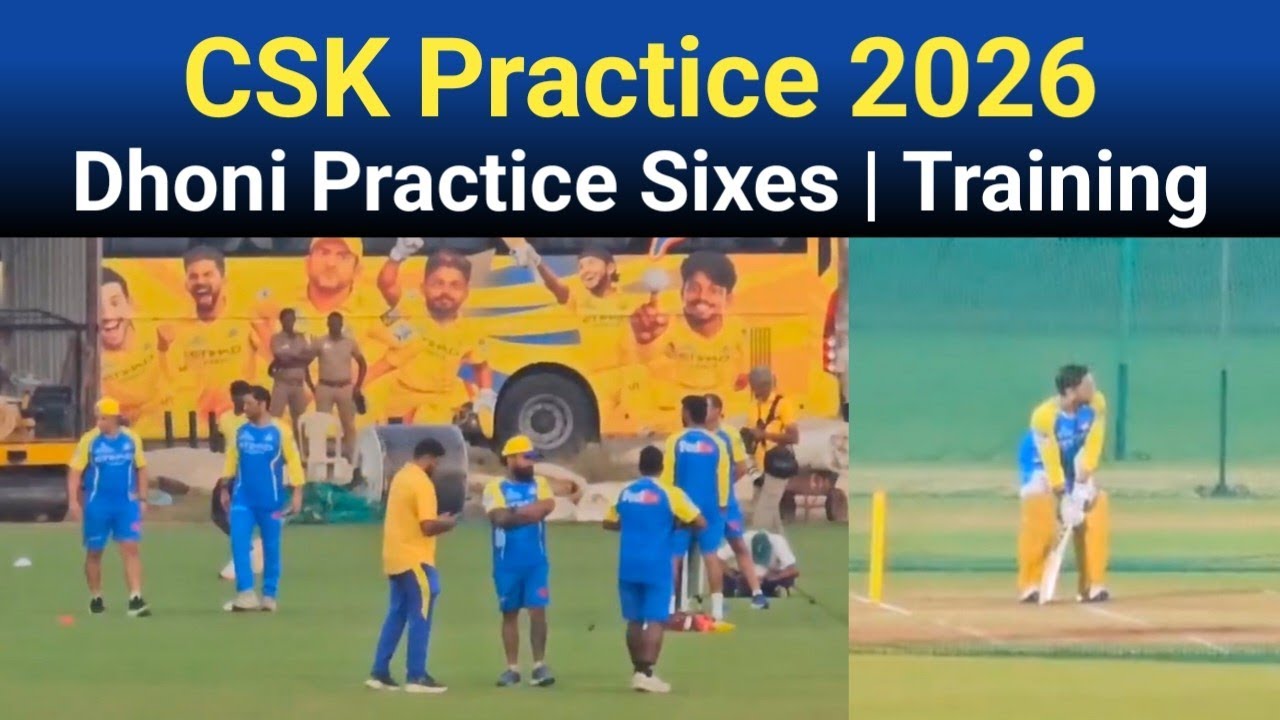 Dhoni Practice Sixes In CSK Practice Camp 2026 | CSK Practice Session ...