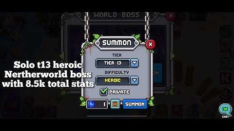 Bit Heroes, solo tier 13 heroic Netherworld boss, by Madara