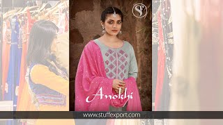 Stuff Export Presents Stuffy Fashion Anokhi Jam Satin With Fancy Embroidery Work Suits Catalog