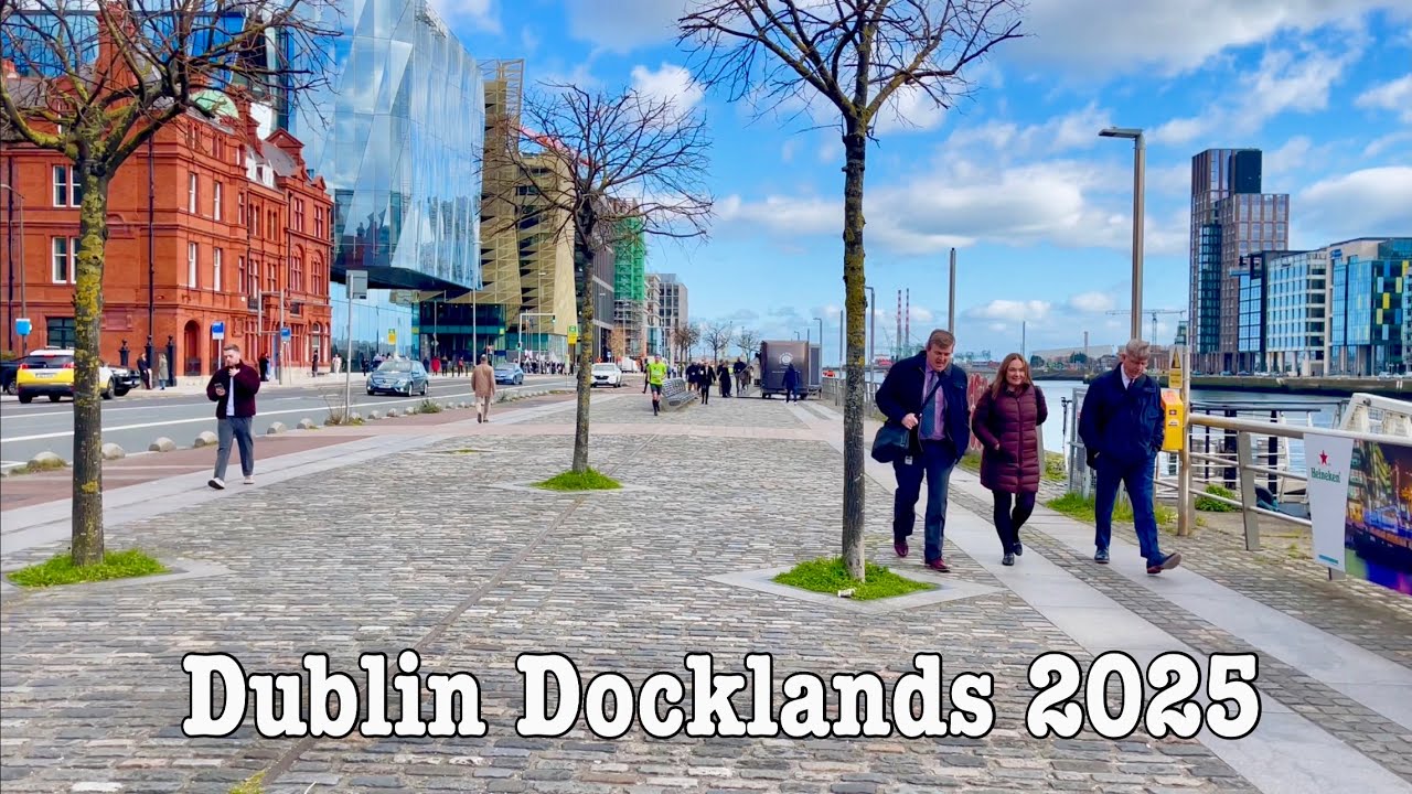 🇮🇪 Ireland, 4k Dublin City centre walking tour | Dublin Ireland 2025 | Dublin Docklands | UHD 60fps