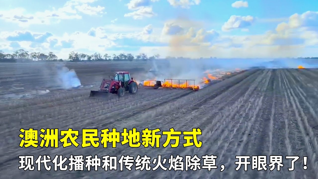 澳洲农民种地新方式,现代化播种和传统火焰除草,令人大开眼界! - YouTube