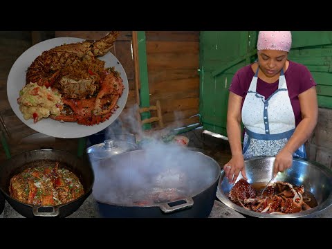 Locrio de centolla y langostas, Comida Dominicana del Campo