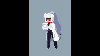 Helltaker loremaster pixel art