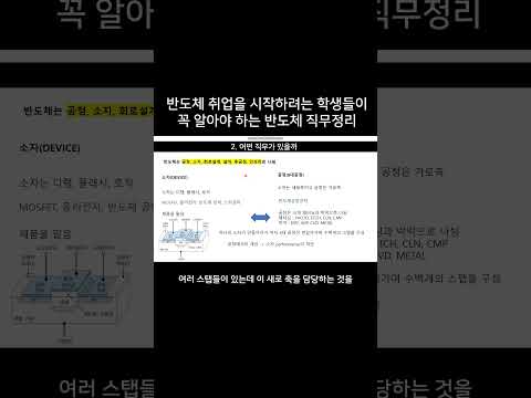   반도체 취업을 시작하는 학생들이 꼭 알아야하는 반도체 직무정리