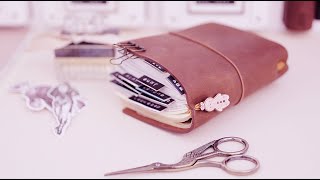 ASMR | vintage journal decoration (+ how to attach monthly index on the top of journal) | no talking