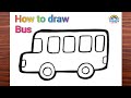 How to draw Bus  for Kids | Step by Step Bus drawing | Rainbow Art Hub #busdrawing #kidsdrawng