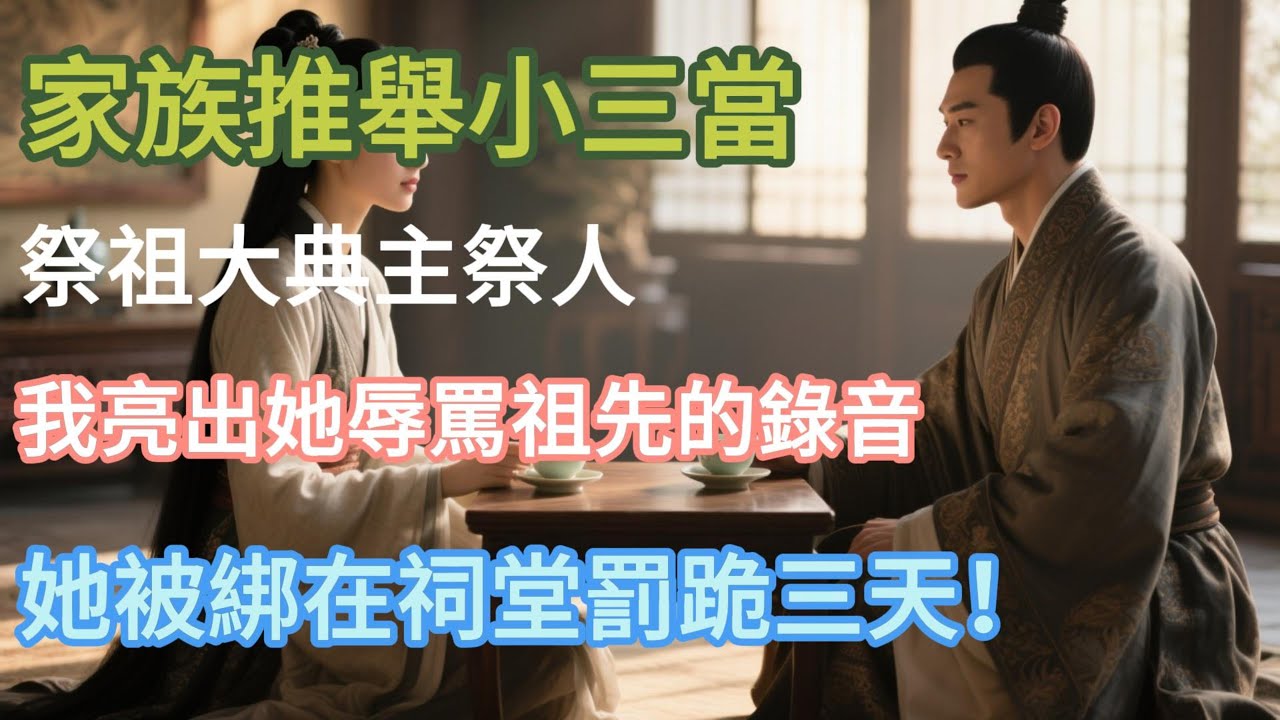 家族推舉小三當祭祖大典主祭人，我亮出她辱罵祖先的錄音，她被綁在祠堂罰跪三天！