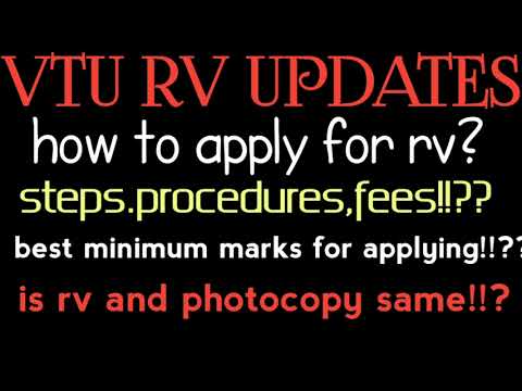 VTU RV AND PHOTOCOPY|STEPS,PROCEDURES,FEES, IMPORTANT INSTRUCTIONS|students solution