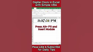 Digital Clock in Excel. Best Excel Tip #exceltips #interview