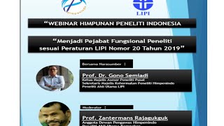 Menjadi Pejabat Fungsional Peneliti sesuai Peraturan LIPI nomor 20 Tahun 2019