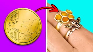 DIY BEAUTIFUL RINGS FROM COINS || Jewellery Dragonfly, Golden Butterfly, And Rings Made by Master!