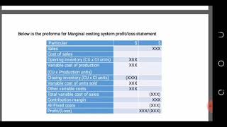 Basis of Marginal and Absorption costing