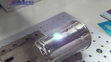 Fiber laser marking machine on silver cup Hans YueMing Laser MF20 E A