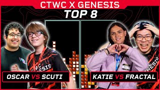 STACKING MASTERCLASS!!! | Oscar vs Blue Scuti &amp; Fractal vs Katie | CTWC X GENESIS Tetris Regional