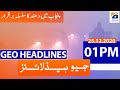 Geo Headlines 01 PM | 25th December 2020