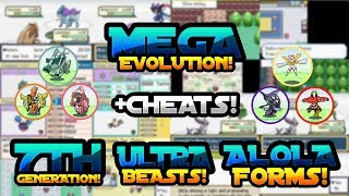 NEW POKEMON GBA ROM HACK WITH MEGA EVOLUTION, 7TH GEN, ULTRA BEASTS, ALOLA FORMS WITH CHEATS!