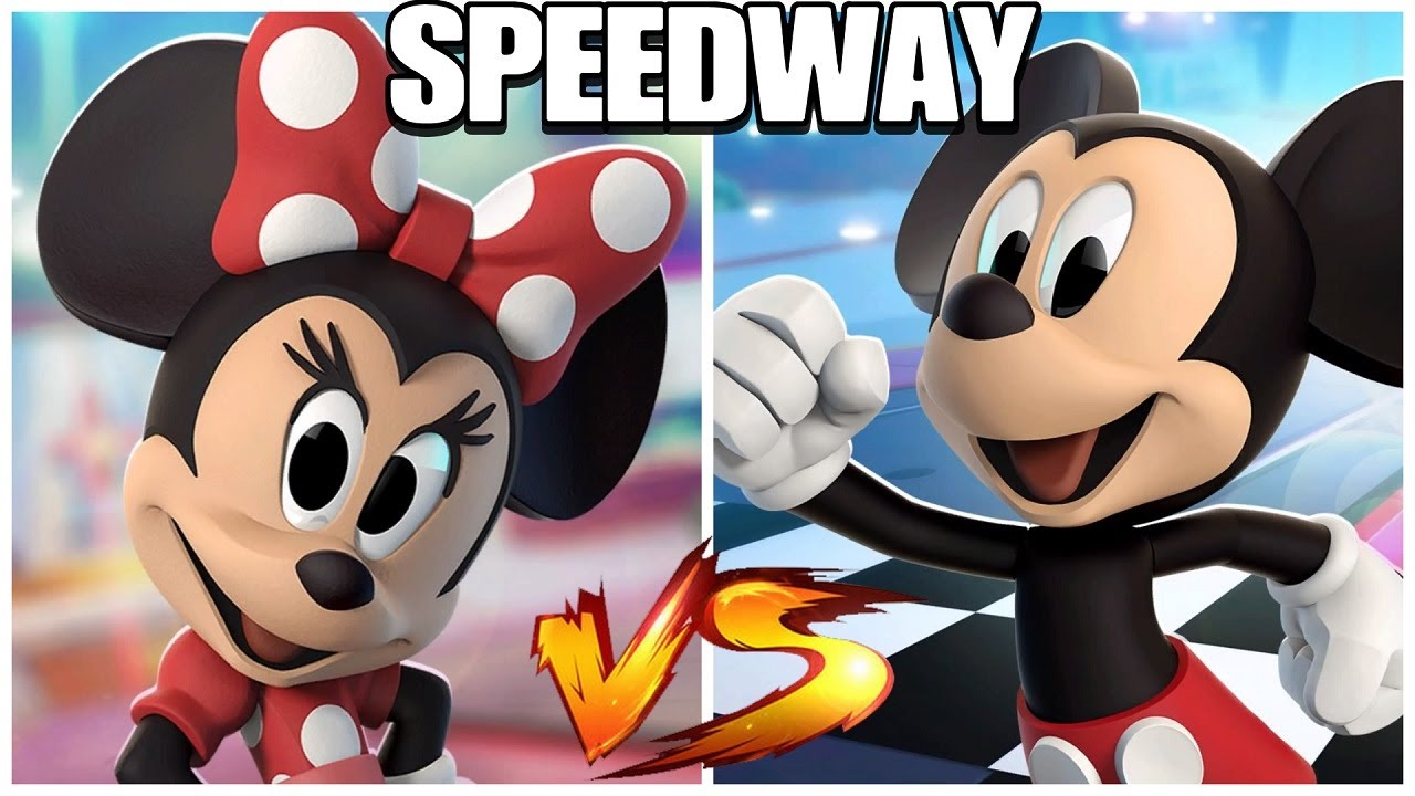 MICKEY Vs. MINNIE Toybox SPEEDWAY 250cc RACE OFF!!! Disney Infinity
