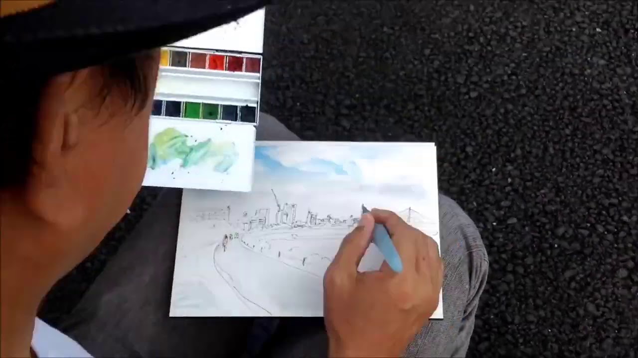 榎木孝明　二色の帆／暮れなずむ　水彩画 榎木孝明水彩画展ー抱きしめたくなる景色ー | 展覧会のご案内