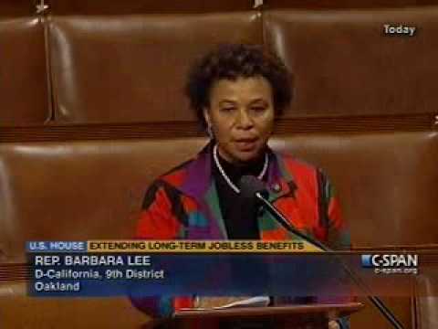 Congresswoman Barbara Lee discusses Jobs/Unemploymen...  Extension on the House floor