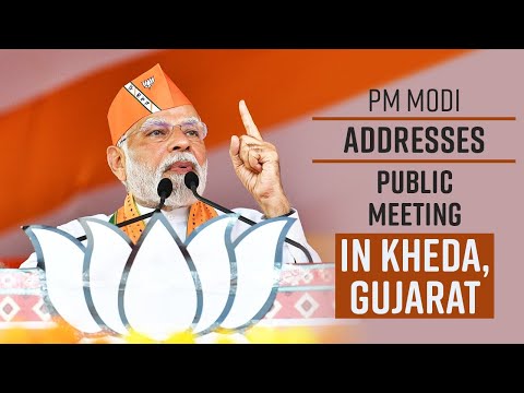 PM Modi addresses public meeting in Kheda, Gujarat