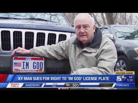 Ky to pay $150k after man sues over 'I'm God' license plate