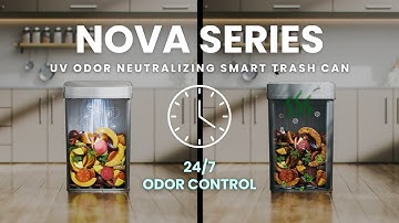 The Nova Series UV Odor Neutralizing Smart Trash Can | 24/7 Automatic Odor Control