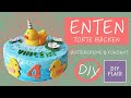 Enten Torte backen &amp; dekorieren zum Kindergeburtstag / Quietscheente / Gummiente / Tier Motivorte