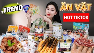 [Review] Đồ ăn vặt hot trend TIKTOK | Khô bò Quang Linh, socola xà phòng, chân gà Anna Lala...