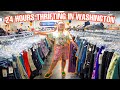 24 HOURS THRIFTING IN WASHINGTON + Try on Thrift Haul