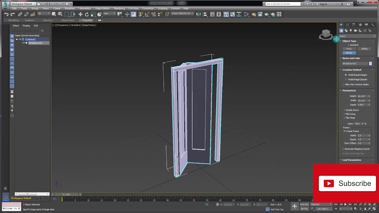 3ds max 2019#13 Creating a BiFold Door #freetutorial