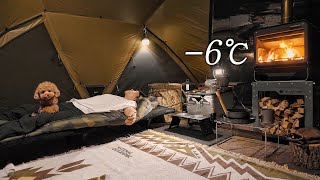 -6℃ Solo Winter Camping with My Dog . Relaxing in the Hot Tent . Wood Stove ASMR by 류캠프 RYUCAMP 493,274 views 4 months ago 25 minutes