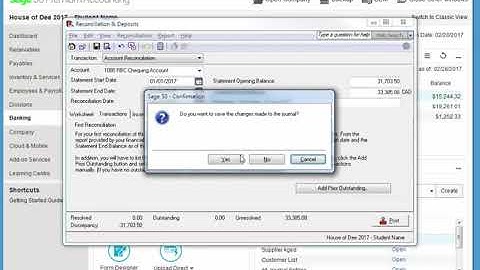 Sage 50 Bank Reconciliation