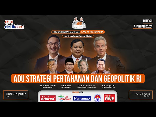 LIVE - DEBAT CAPRES 2024: ADU STRATEGI PERTAHANAN DAN GEOPOLITIK RI class=