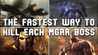 The Fastest Way To Kill Each Boss in MGRR (Revengeance Diff.)